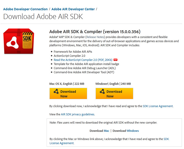 Download AIR from Adobe