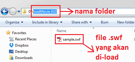Struktur penyimpanan file loadMovie ActionScript 3