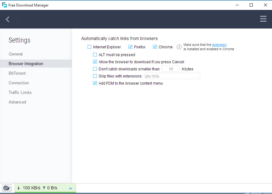 Browser Integration FDM