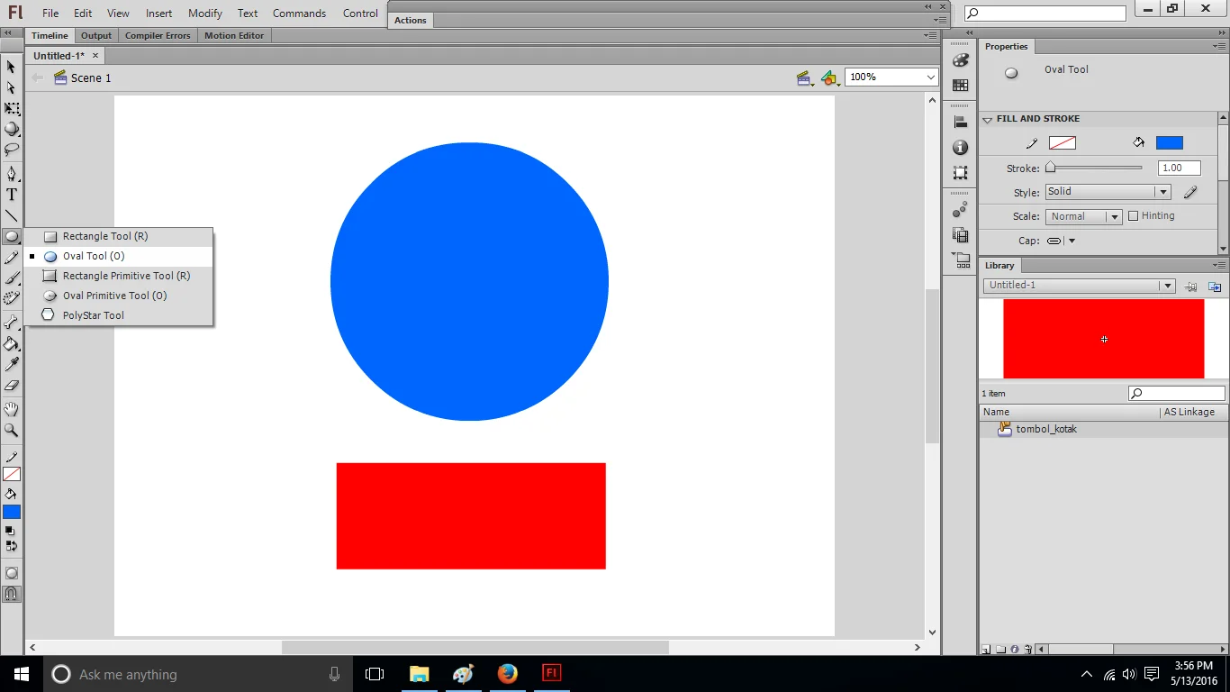 Buat lingkaran dengan Oval Tool