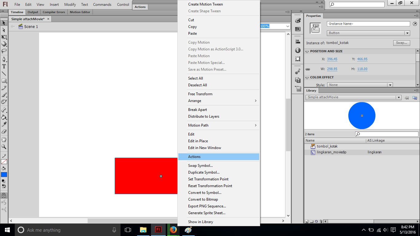 Klik kanan, pilih actions