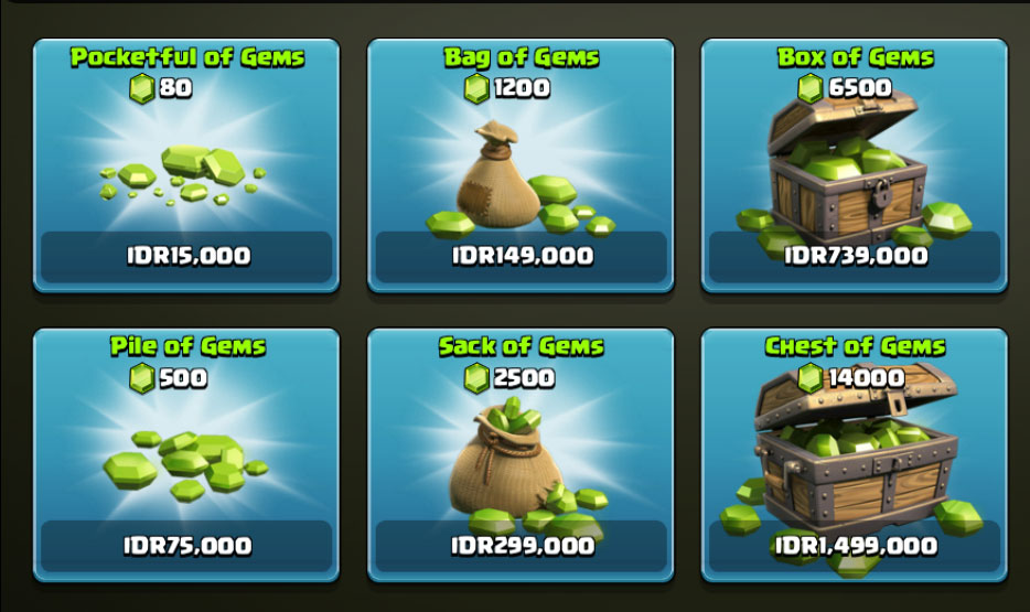 beli gems coc