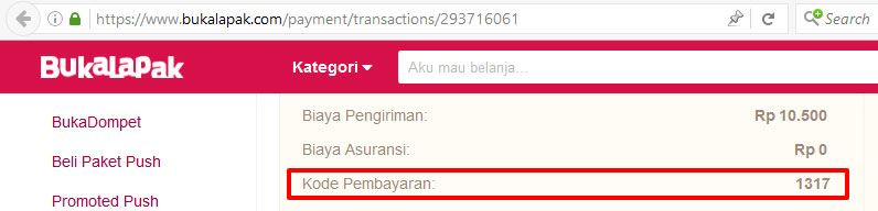kode unik bukalapak