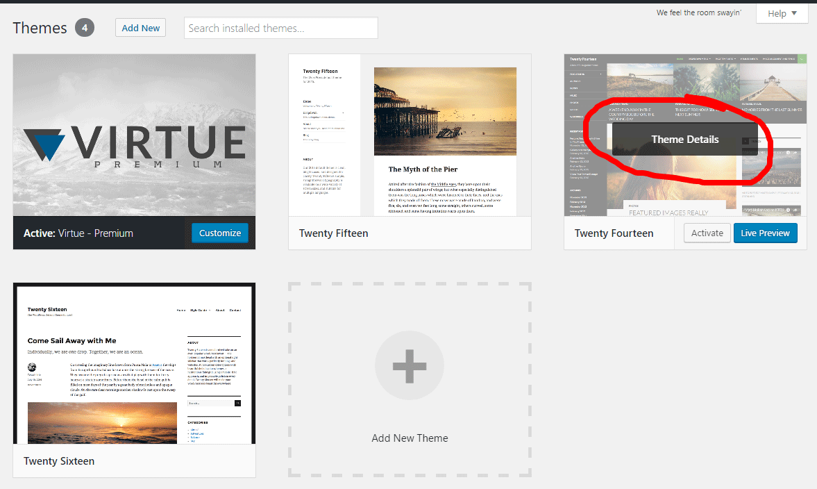 klik detail theme wordpress