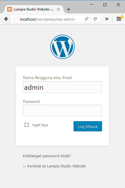 halaman login wordpress