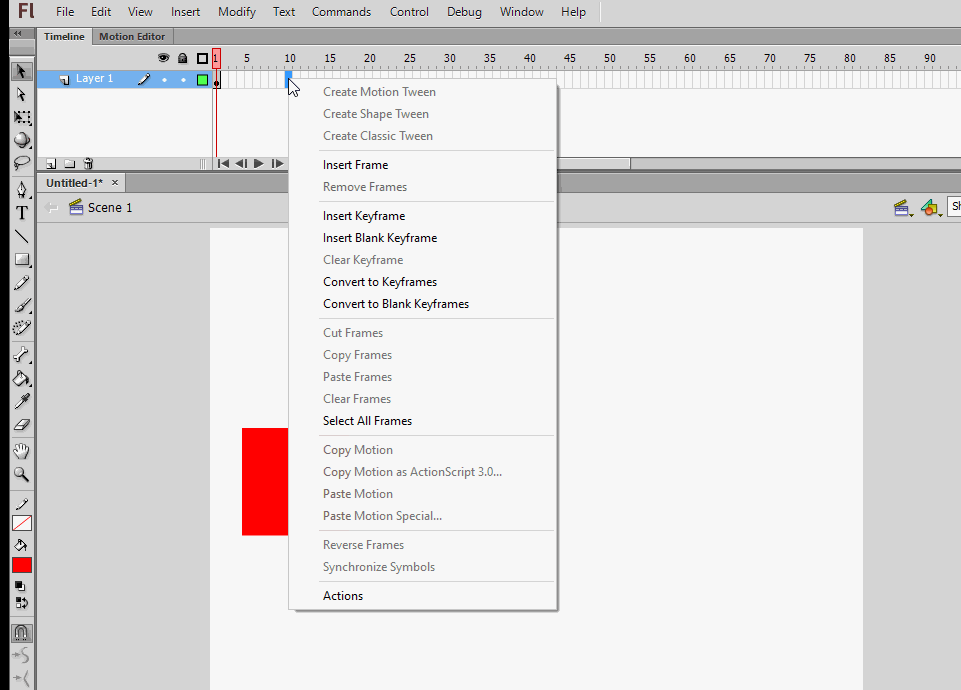 buat blank keyframe baru