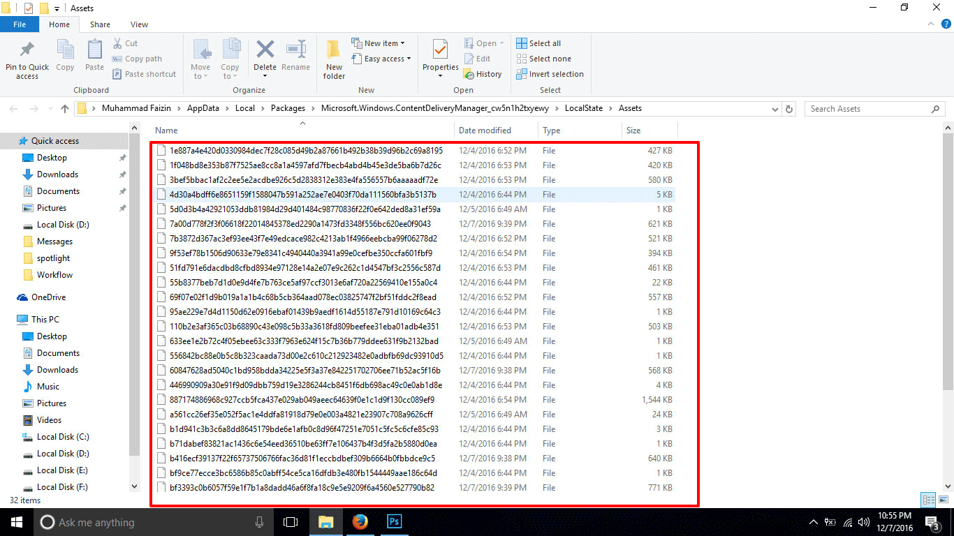 lokasi penyimpanan gambar spotlght