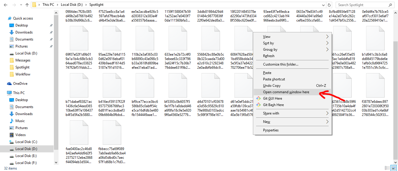 shift dan klik kanan explorer