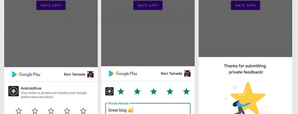Tampilan Fitur Rating dengan API Google In-App Review