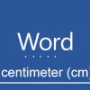 centimeter (cm) dalam word